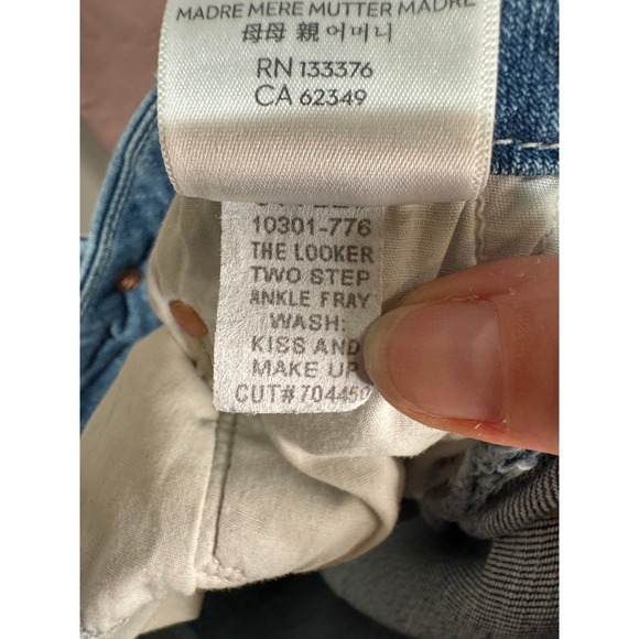 Mother Denim The Looker Two Step Ankle‎ Fray Skinny Jeans in Kiss and Makeup 28 - Picture 9 of 10